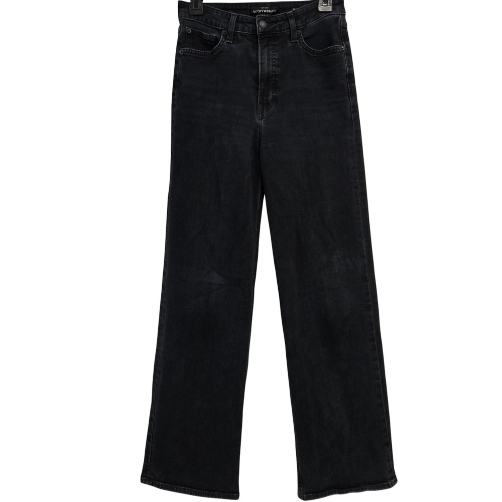 Lucky Brand Bella Wide Leg Boot Jeans Womens 6/28 Black High Rise 7W14193